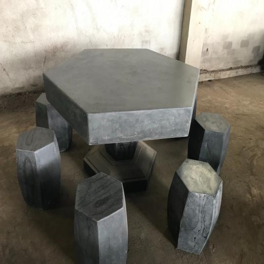 Basalt Stone Table Set
